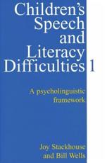 Children's Speech and Literacy Difficulties (Bk. 1)