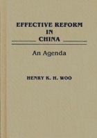 Effective Reform in China: An Agenda