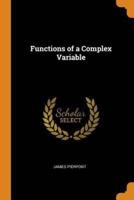 Functions of a Complex Variable