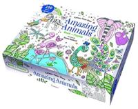 Colour Your Own Amazing Animals Book + Puzzle
