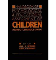 Handbook Of Psychological And Educational Assessment Of Chil