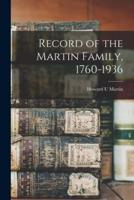 Record of the Martin Family, 1760-1936