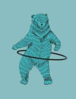 Blue Hipster Bear Notebook