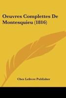 Oeuvres Complettes De Montesquieu (1816)