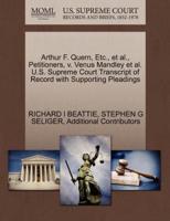 Arthur F. Quern, Etc., et al., Petitioners, v. Venus Mandley et al. U.S. Supreme Court Transcript of Record with Supporting Pleadings