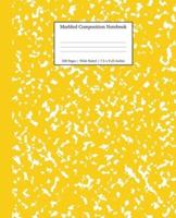 Marbled Composition Notebook: Yellow Marble Wide Ruled Paper Subject Book