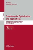 Combinatorial Optimization and Applications Part II