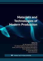 Materials and Technologies of Modern Production