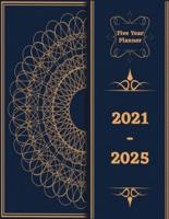 2021-2025 Five Year Planner: 60-Month Pocket Calendar, Monthly and Yearly Planner, Yearly Overview, Contact Name and Notes, Agenda Schedule Organizer and Appointment Notebook