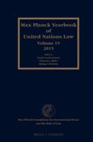 Max Planck Yearbook of United Nations Law. Volume 19, 2015