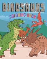 DINOSAURS COLORING BOOK: 36 Big Easy Pictures To Color. Completely unique coloring pages.
