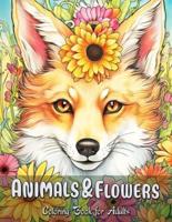 Animals & Flowers Coloring Book for Adults