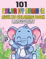 101 Large Print Color By Number Adults Coloring Book