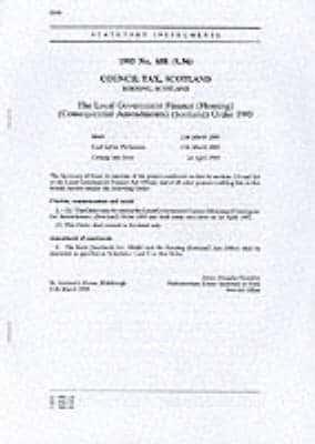 The Local Government Finance (Housing) (Consequential Amendments) (Scotland) Order 1993