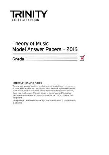 Trinity College London Theory Model Answers Paper (2016) Grade 1