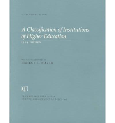 A Classification of Institutions of Higher Education