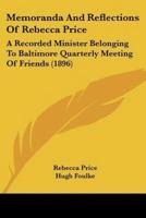 Memoranda And Reflections Of Rebecca Price