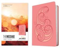 The Message Deluxe Gift Bible (Leather-Look, Pink and Gold Waves)
